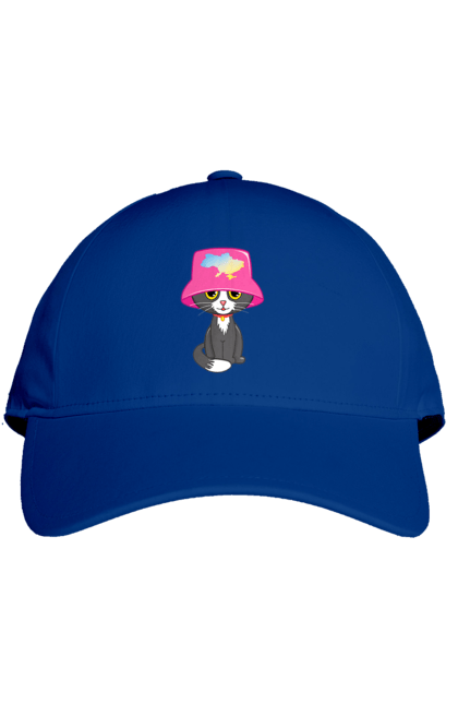 Кепка з принтом "Котик з картою україни". Євробачення, калош, кіт, котик, музика, панама калоша, символ україни, україна. 2070702