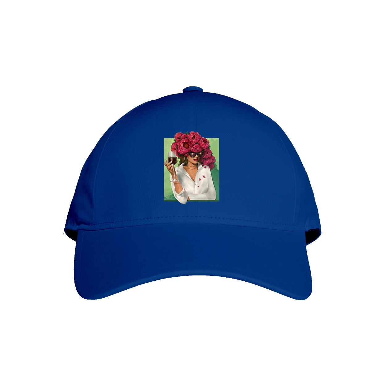 Дівчина з півоніями та келихом