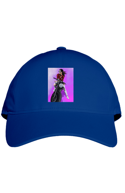 Кепка з принтом "Дівчина Байкер". Байк, байкер, гонка, дівчина, мото, мотор, мотоцикл, поїздка, стиль, стиль життя. 2070702