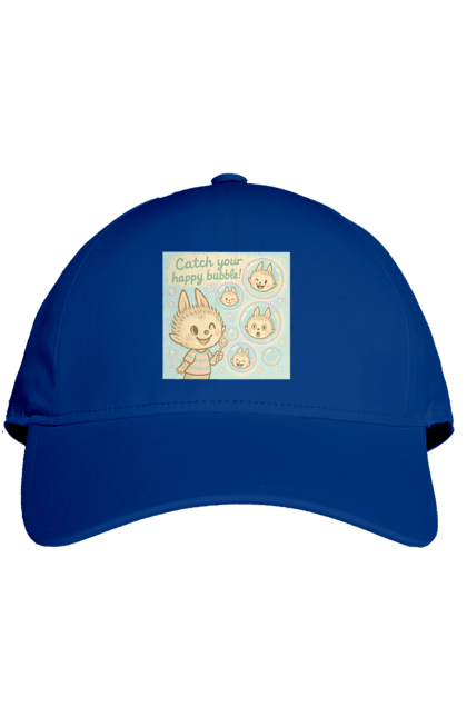 Кепка з принтом "Лабубу". Бульбашки, грайливо, каваї, казково, лабубу, милаілюстрація, ніжнікольори, пастельнамистецтво, щасливі бульбашки. 2070702