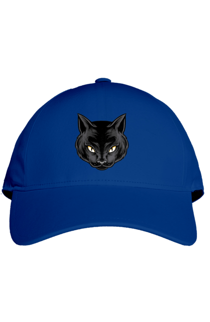 Кепка з принтом "Чорна кішка". Голова кішки, кіт, кішка, чорна кішка, чорний кіт. futbolka.stylus.ua
