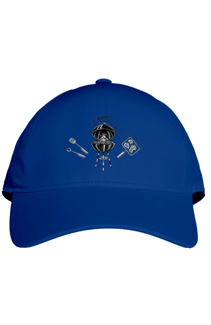 Cap with prints Barbecue Fry Meat. B-b-q, fry, meat. 2070702