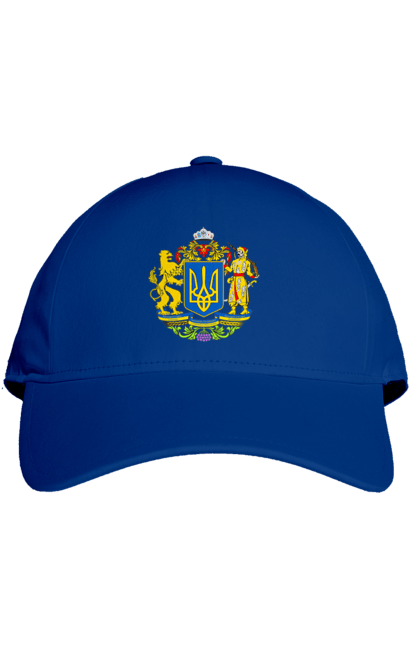 Cap with prints Emblem of Ukraine. Cossack, emblem, emblem of ukraine, lion, lion and cossack, ukraine. 2070702