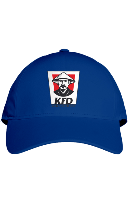 Кепка з принтом "Korea Fried Dog". Бренди, гумор, жартівливі, кфц, літні, прикольні, смішні, фаст-фуд. 2070702