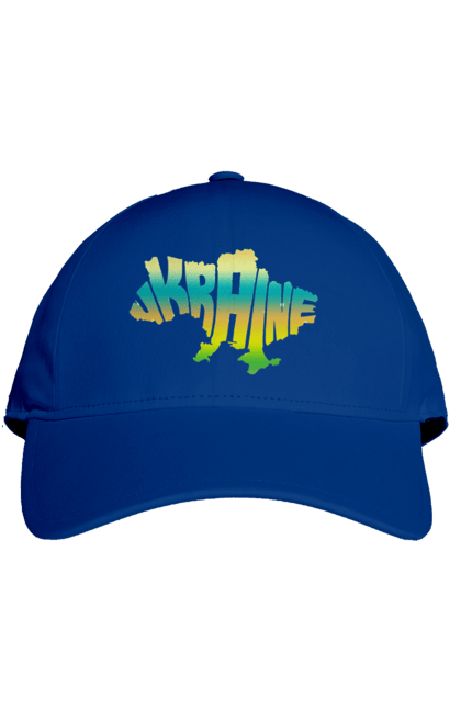 Кепка з принтом "Україна силует кольоровий". Карта україни, люблю україну, силует україни, символ україни, україна, українська символіка. 2070702