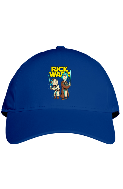 Cap with prints Rick and Morty. Adventures, black humor, cartoon, rick, rick and morty, sci-fi, star wars, tragicomedy. 2070702