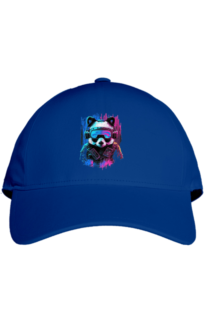Кепка з принтом "Панда в VR шолом". Віртуальна реальність, гік, панда, персонаж, шолом. 2070702