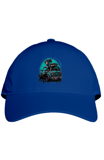 Кепка з принтом "Кіберпанк дівчина". Арт, графіка, дівчата, ігри, кіберпанк, малюнок. 2070702