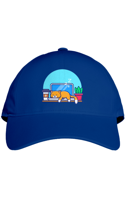 Кепка з принтом "Кіт програміст". Angular, c, css, html, it, javascript, jquery, php, python, react, svelt, vue, айтишник, айті, гумор, код, кодувати, прогер, програміст, програмісти, ти ж, ти ж програміст, тиж програміст. 2070702