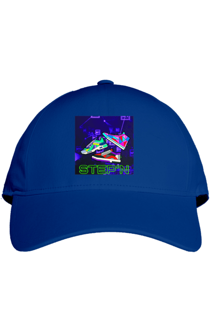 Кепка з принтом "Step`n". Віртуальні кросівки, крипта, криптовалюти, нфт, нфт кросівки, солана, степен. 2070702