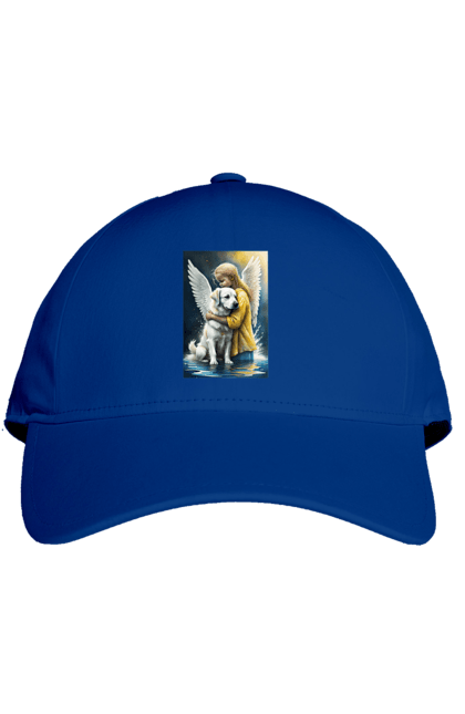 Кепка з принтом "Дівчинка та собака ангел [память загиблим тваринам]". Дівчинка та собака, крим, нова каховка, память загиблим тваринам, собака ангел, україна, херсон. 2070702