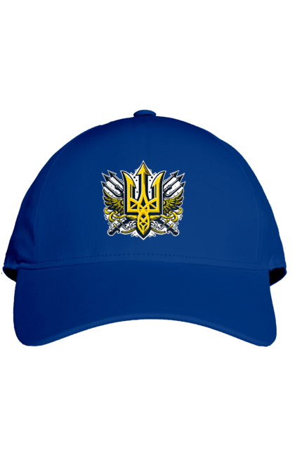 Кепка з принтом "Символіка україни". Герб, патріотичні зображення, символіка, тризуб, україна. 2070702