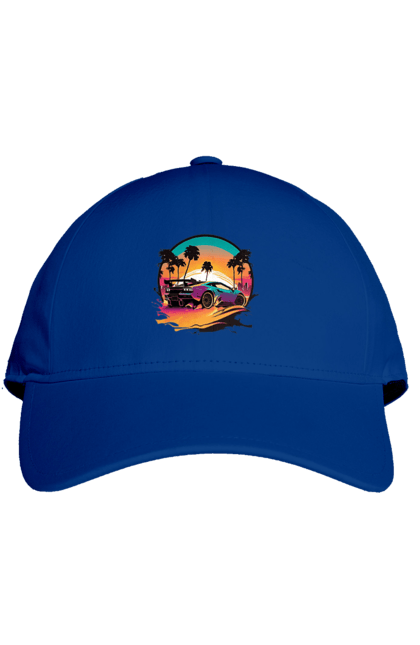 Cap with prints Lamborghini Synthwave. Car, laamba, lamborghini, synthwave. 2070702