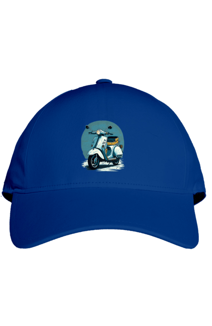 Cap with prints Scooter. Moped, scooter, speed, summer, vacation. 2070702