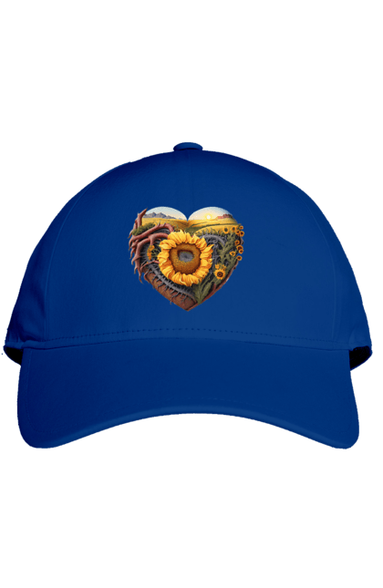 Кепка з принтом "Символи України". Небо, поле, пшениця, символи україни, соняшник, україна. 2070702