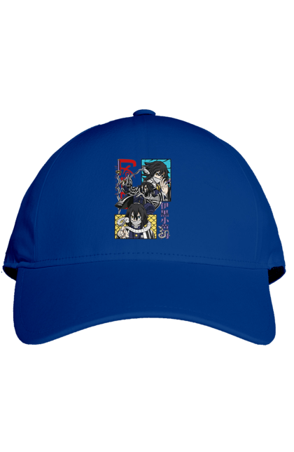 Cap with prints Demon Slayer Obanai. Anime, demon slayer, iguro, kimetsu no yaiba, manga, obanai, obanai iguro, serial. 2070702