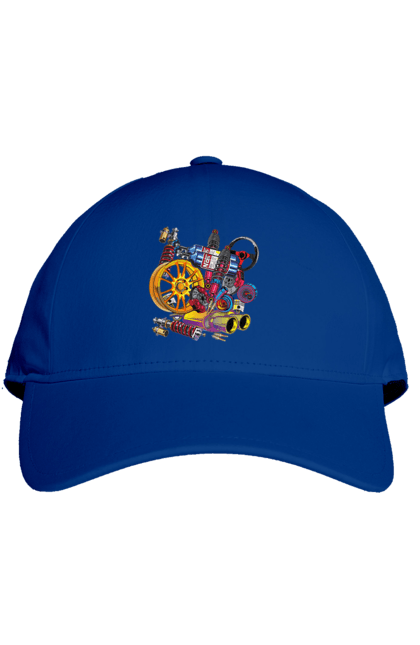 Cap with prints Carparts. Auto parts, car, carparts, drive, drug, machine, race. 2070702