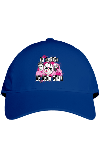 Cap with prints In October we wear pink. Costume, halloween, holiday, horror, october, october 31, pink, villains. 2070702