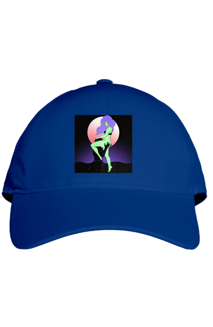 Кепка з принтом "Зелена Дівчина І Місяць". Інопланетянка, місяць. 2070702