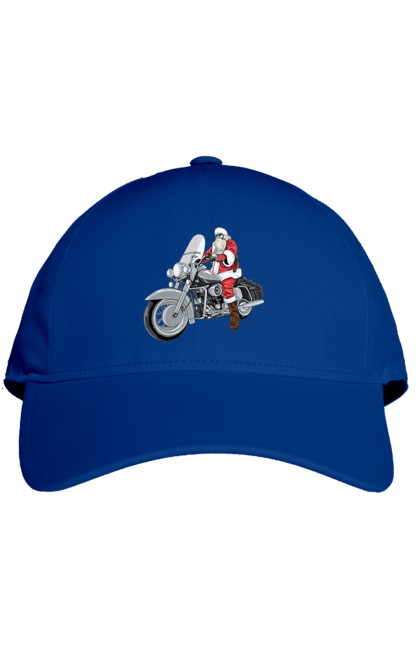 Кепка з принтом "Санта На Мотоциклі". Мотоцикл, новий рік, санта, свято. 2070702