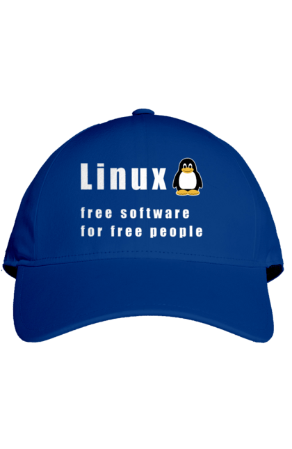 Кепка з принтом "Linux Вільний Для Вільних". Linux, адміністратор, айті, айтішник, безкоштовна, безкоштовно, білий, вільна, доступність, незалежність, операційна система, ос, пінгвін, програміст, програмне забезпечення, свобода, сервер, сисадмін, система, системний адміністратор, софт, текст. 2070702