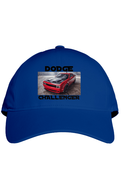 Кепка з принтом "Додж челенджер". Авто, автомобіль, американська легенда, додж челенджер, класичний автомобіль, культове авто, масл кар, потужний автомобіль. 2070702
