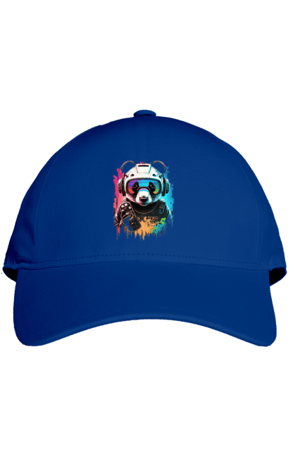 Кепка з принтом "Панда в VR шолом". Віртуальна реальність, гік, панда, персонаж, шолом. 2070702