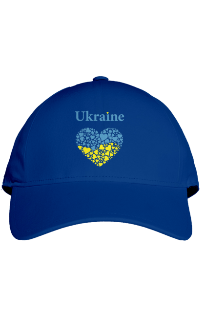 Кепка з принтом "Ukraine Heart". Прапор, серце, україна. 2070702