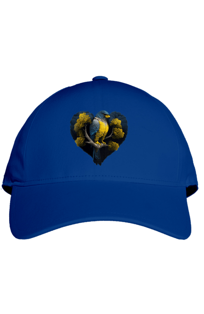 Кепка з принтом "Синьо жовтий сокіл". Дерево, прапор україни, серце, символ україни, сокіл, україна. 2070702