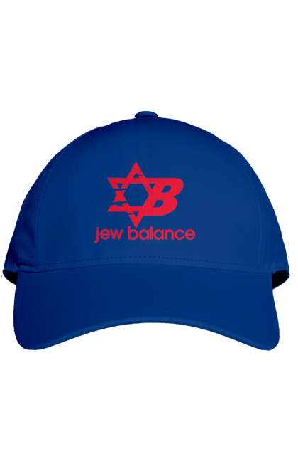 Кепка з принтом "Jew Balance Red". New balance, гумор, еврейські, жарти, жартівливі, літні, прикольні, червоний. 2070702