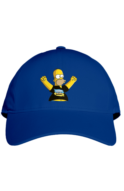 Кепка з принтом "Сімпсон та російський корабель". Війна, гомер, гомер сімпсон, марка корабель, патріот, перемога, російський корабель, сімпсон, україна. 2070702