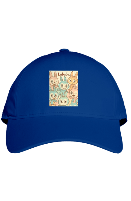 Кепка з принтом "Лабубу". Безтурботно, грайливо, дизайнперсонажу, каваї, лабубу, милі мистецтво, ніжні відтінки, пастельніквіти, стиль мультфільму, чарівно. 2070702