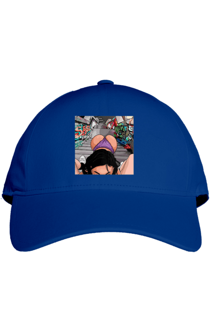 Кепка з принтом "Дівчина На Колінах Перед Хлопчиною". Гола, жопа, на колінах, смоктати. 2070702