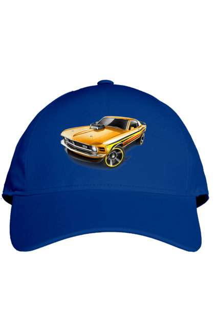 Кепка з принтом "Форд мустанг". Американська легенда, жовтий мустанг, культове авто, мустанг, потужне авто, форд мустанг, шелбі. 2070702