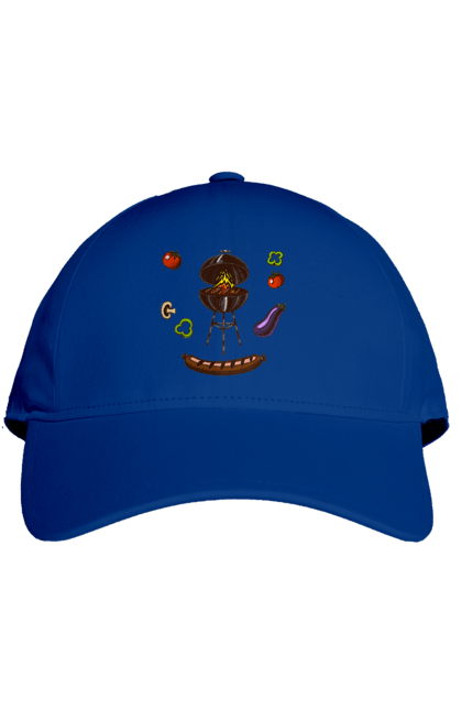 Кепка с принтом Барбекю Сосиска. Барбекю, гриль, жарить, сосиска. 2070702