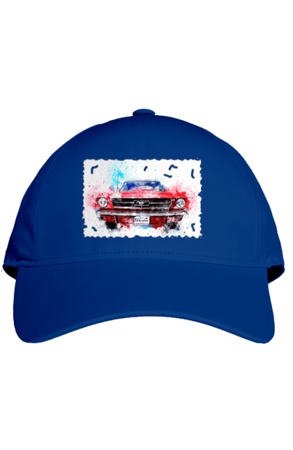 Cap with prints Mustang car. Car, donations, help, horse, mustang, mustang car, paypal, road, ukraine, wheel. 2070702