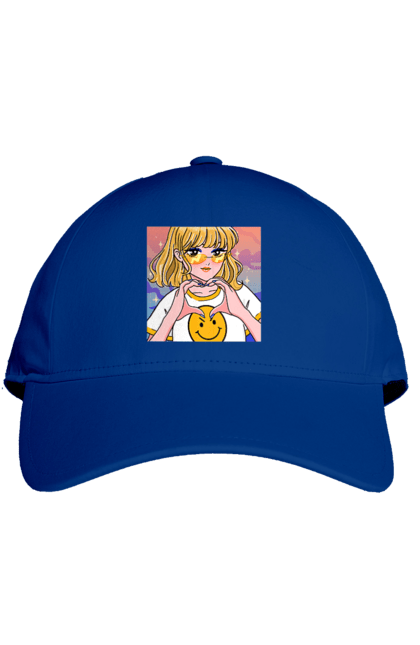 Кепка з принтом "Жовта Дівчинка". Аніме, дівчинка, смайл. 2070702