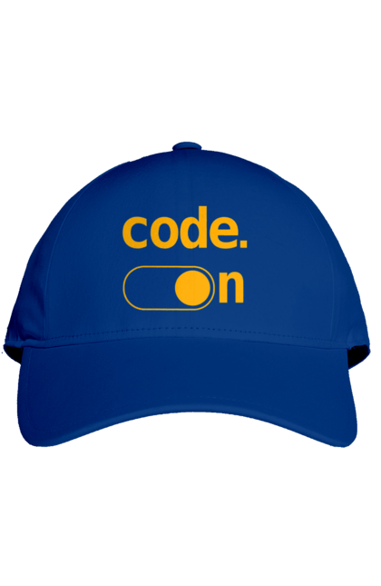 Кепка з принтом "Код увімкнено". Айті, айтішник, для айтішника, для програміста, код увімкнено, подарунок айтішнику, подарунок програмісту, програміст, розробник. 2070702