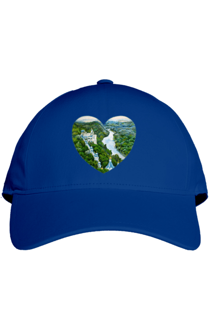 Кепка з принтом "Святогорская лавра". Донецька область, ліс, монастир, пейзаж, річка, святогірськ, україна, церква. 2070702