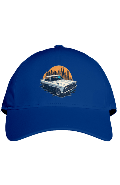 Кепка з принтом "Вінтажне зображення авто". Автомобіль, вінтажне зображення, місто. 2070702