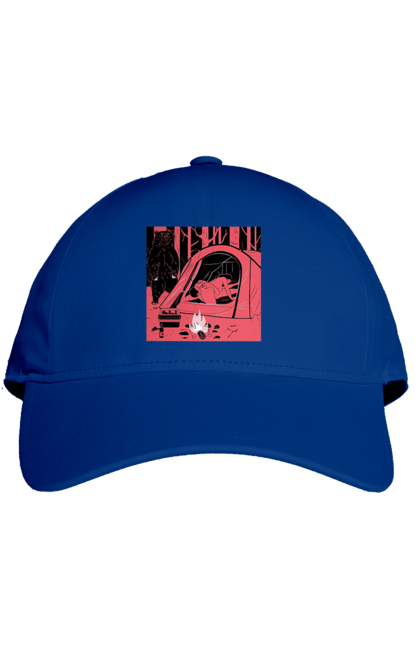 Кепка з принтом "69 В Палатці". 69, ведмідь, ліс, палатка, секс. 2070702