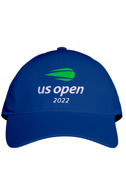 Кепка з принтом "Тенісний турнір US Open 2022". Великий теніс, відкритий чемпіонат, гравці, м`яч, нью йорк, призовий фонд, ракетка, турнірна сітка, хард, чемпіонат америки. 2070702