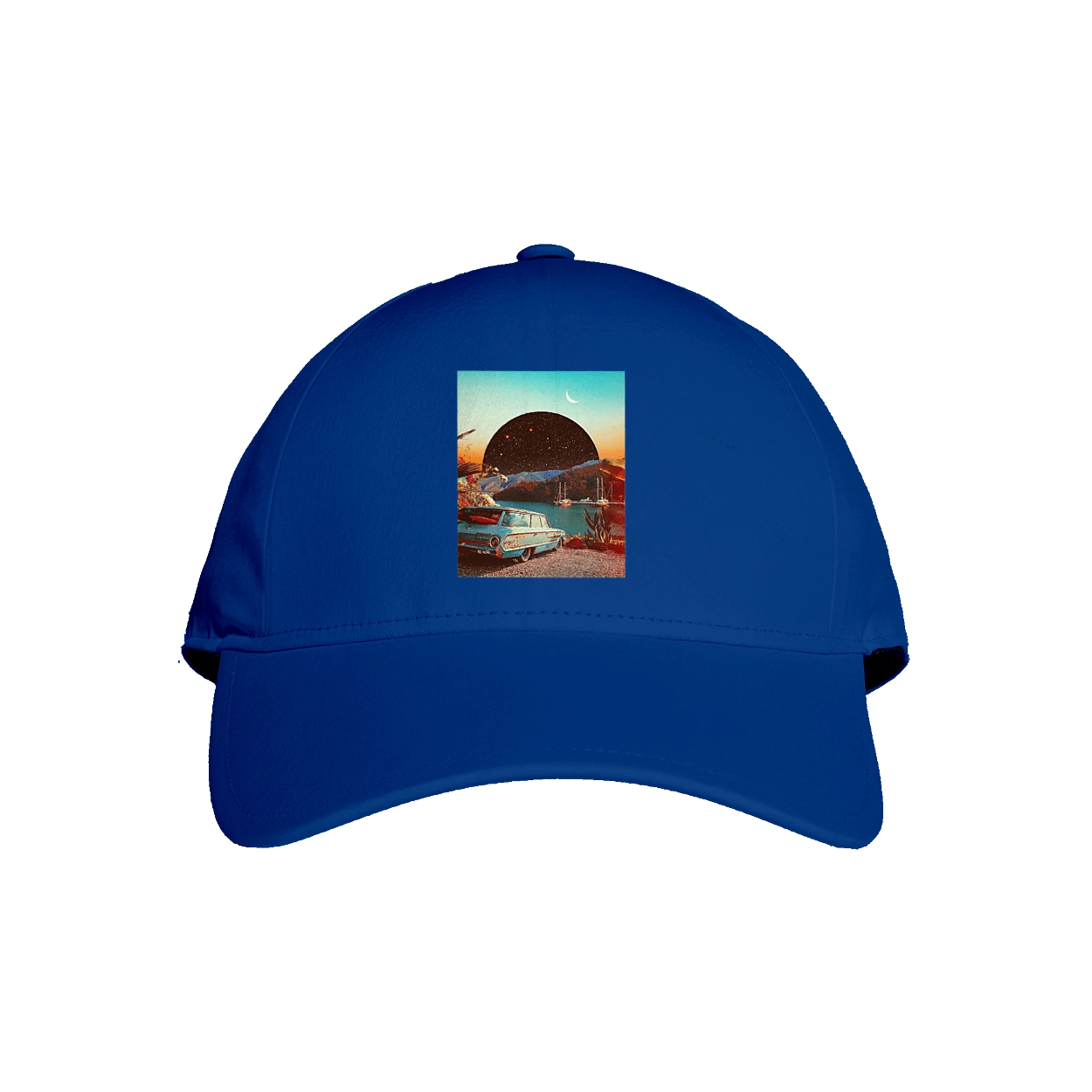 Картина, машина біля річки