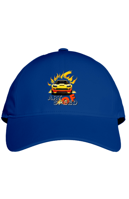 Cap with prints Car on fire. Car, fire, speed, sport car, sports car. 2070702