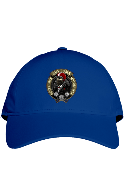 Cap with prints Gentlemen motorcycle. Gentleman, helmet, motorcycle, skull. 2070702