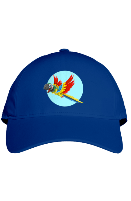 Кепка з принтом "Папуга". Барвистий папуга, какаду, кольоровий папуга, папуга, що летить. 2070702