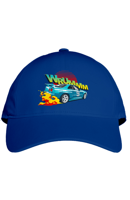 Cap with prints Auto. Auto, drift, into the fire, money, speed, sport, sports cars, streets. 2070702