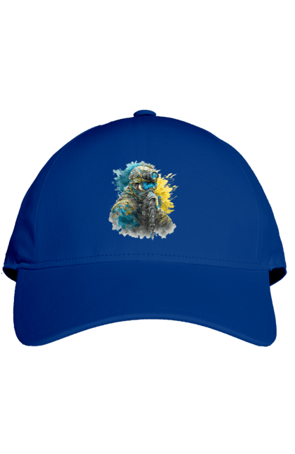 Кепка с принтом Снайпер ВСУ. Армия, символы украины, снайпер, солдат, ссу, украина, флаг украины. 2070702