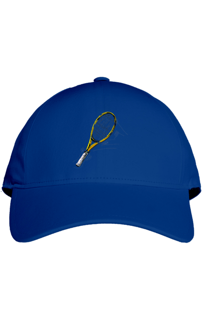 Кепка з принтом "Ракетка Великий теніс". Великий теніс, гравці, грунт, м`яч, призовий фонд, ракетка, спонсор, турнір на ґрунті, турнірна сітка. 2070702