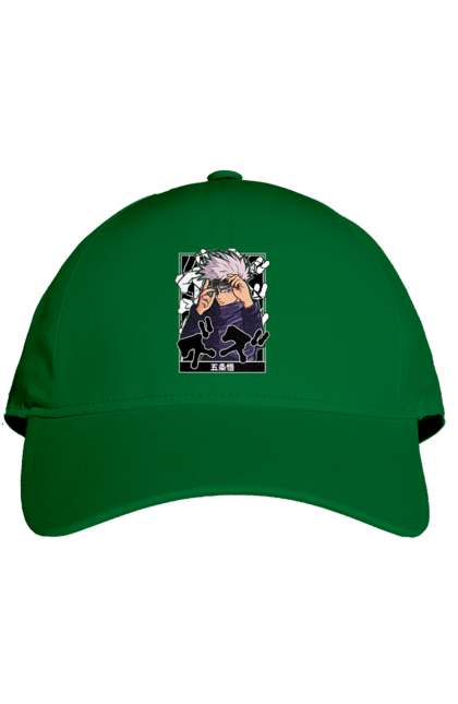 Cap with prints Jujutsu Kaisen Gojo. Anime, dark fantasy, gojo, jujutsu kaisen, magic battle, manga, mystic. 2070702